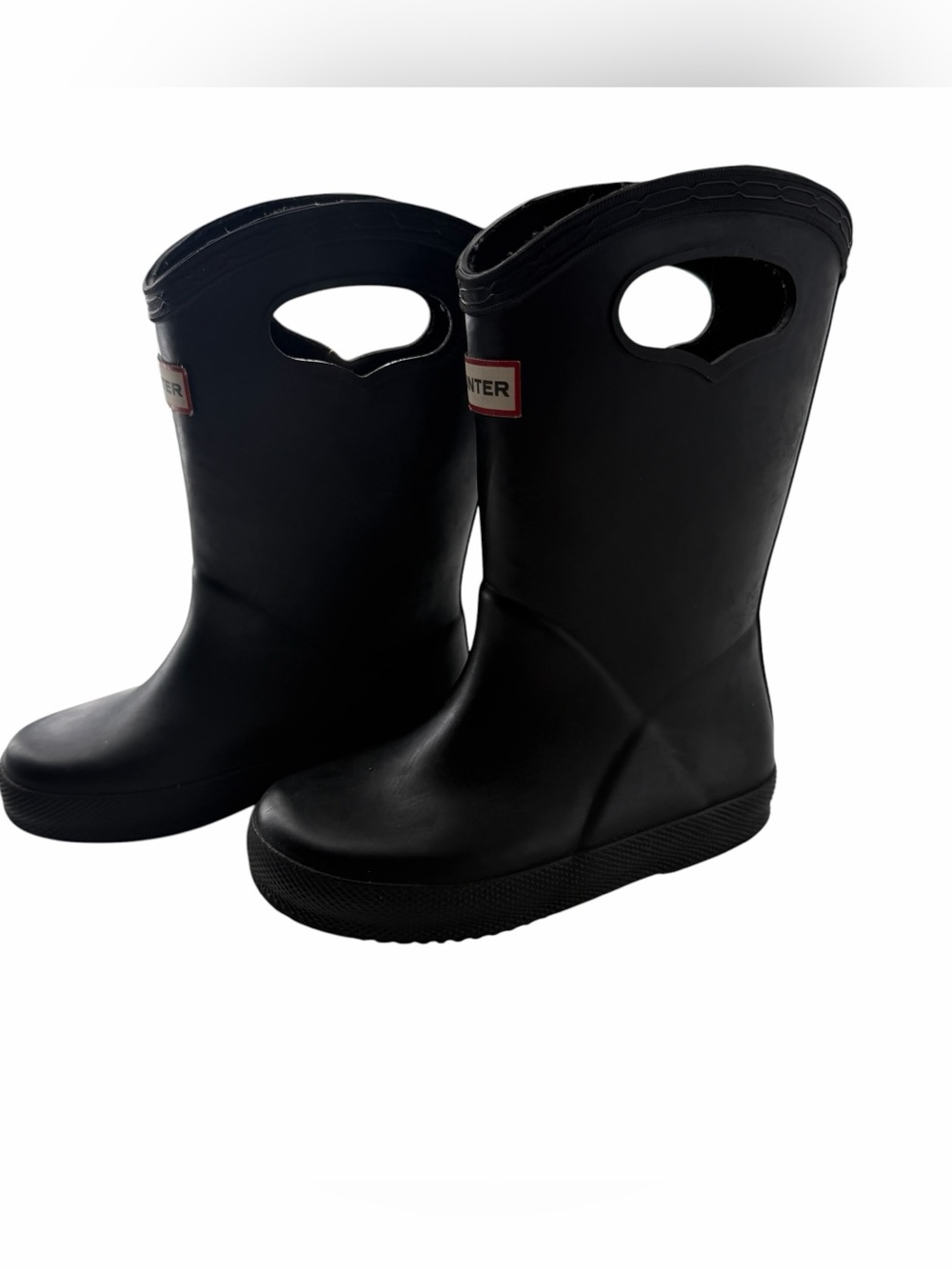 Hunter Kids Navy Rubber Pull-On Rain Boots Gorpcore Playful Preppy Fall Size 8 - Picture 3 of 11